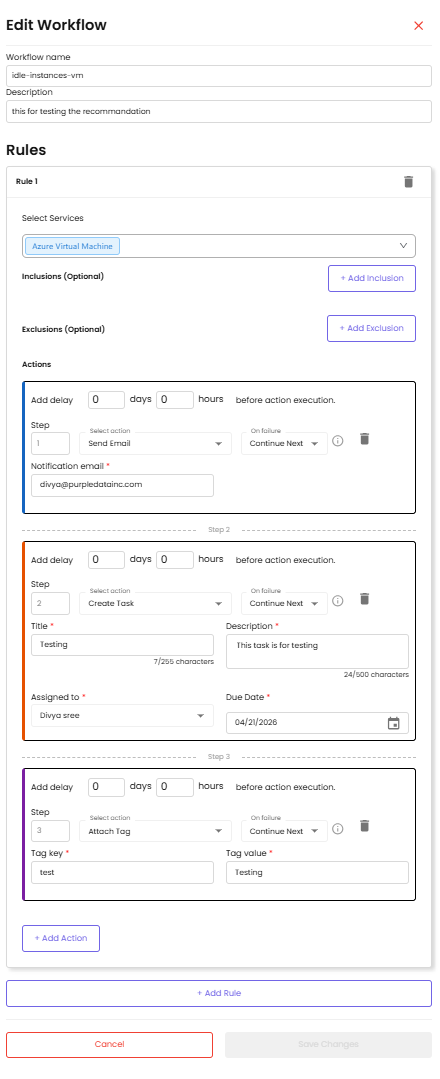 Edit Workflow drawer